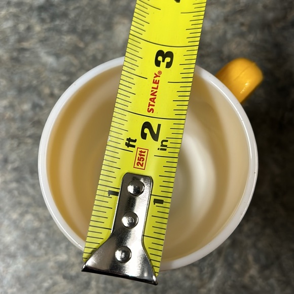 Vintage Glass Lemon Peel Coffee Cup Mug Bright Yellow Tall Large Handle - Picture 7 of 8